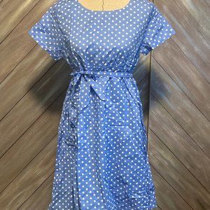 Kate Inspired Blue Polka Dot George Dress